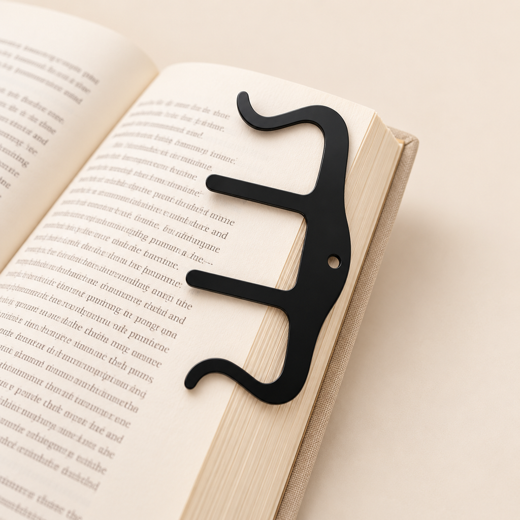 Coffret lecture Catezya – marque-page forme M noir