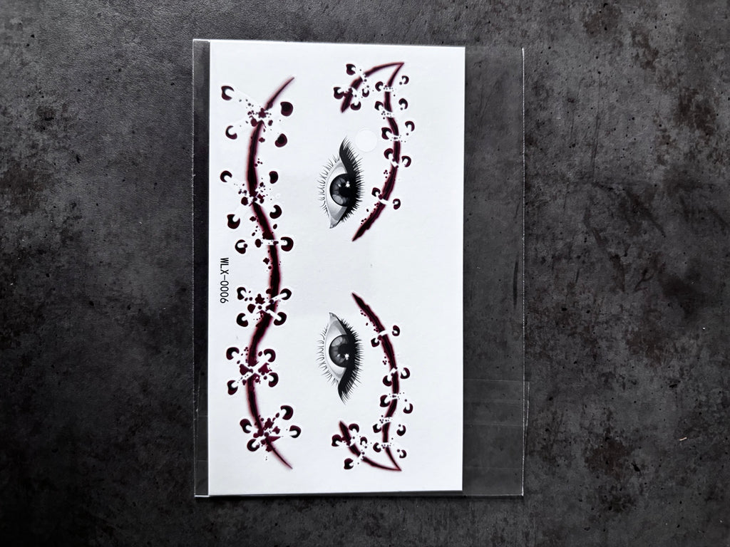 Tatouage temporaire Halloween WLX-0006 – modèle contour des yeux