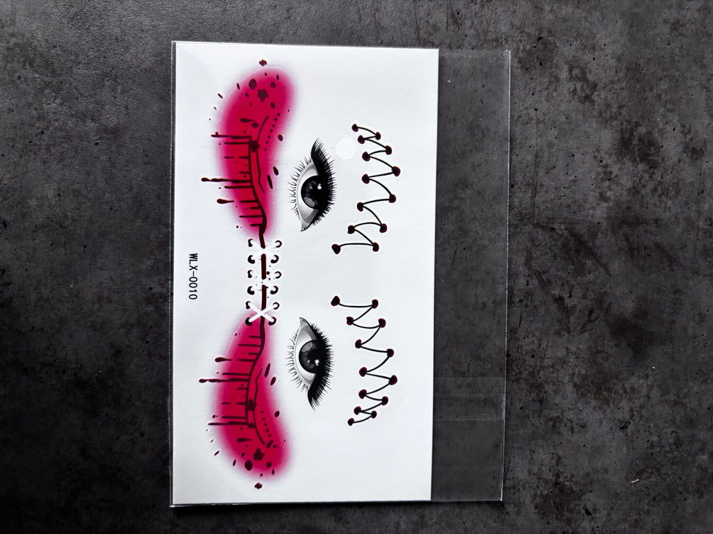 Tatouage temporaire Halloween WLX-0010 – modèle contour des yeux
