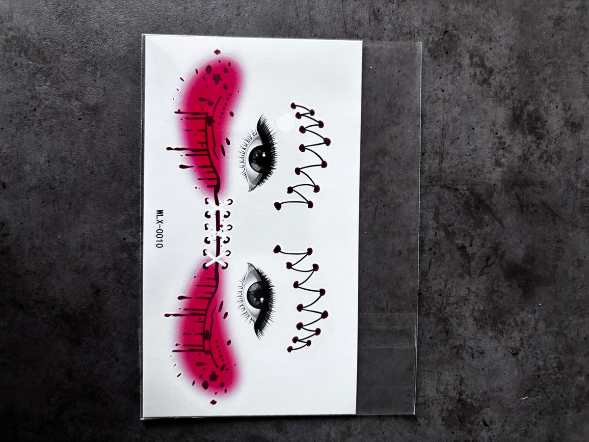 Tatouage temporaire Halloween WLX-0010 – modèle contour des yeux