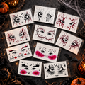 Pack de 10 tatouages temporaires Halloween pour les yeux – ambiance gothique